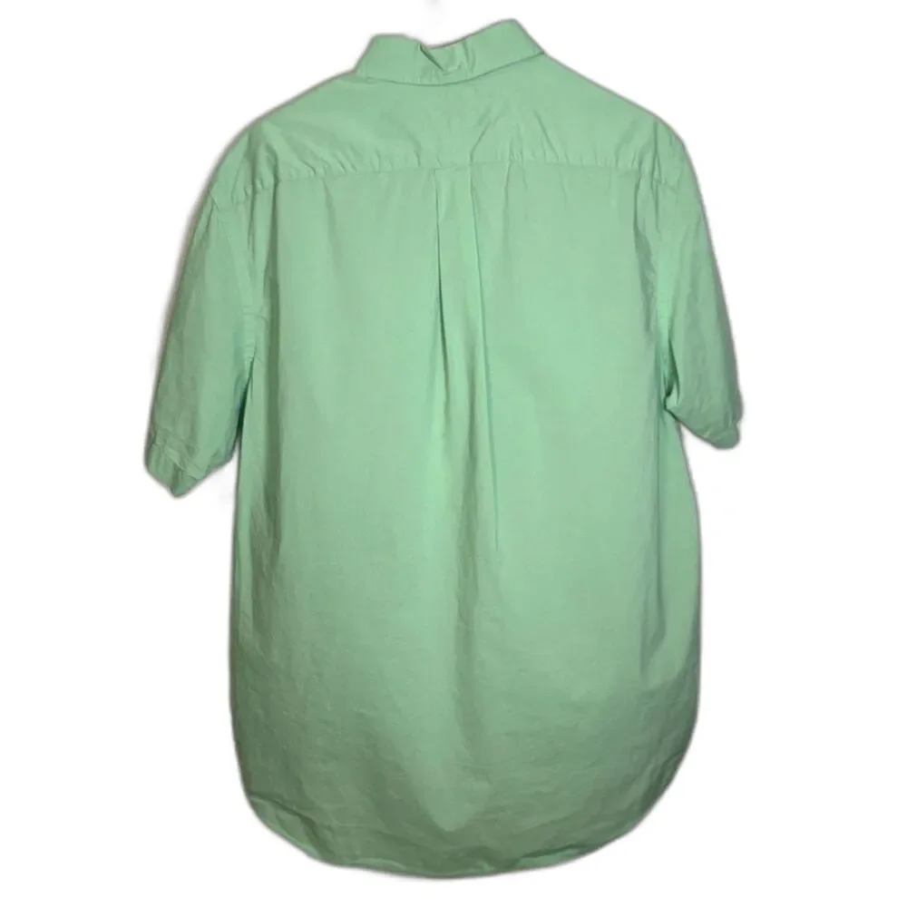 Ralph Lauren Men’s XL Lime Green Short Sleeve Button Down Purple Pony Preppy
